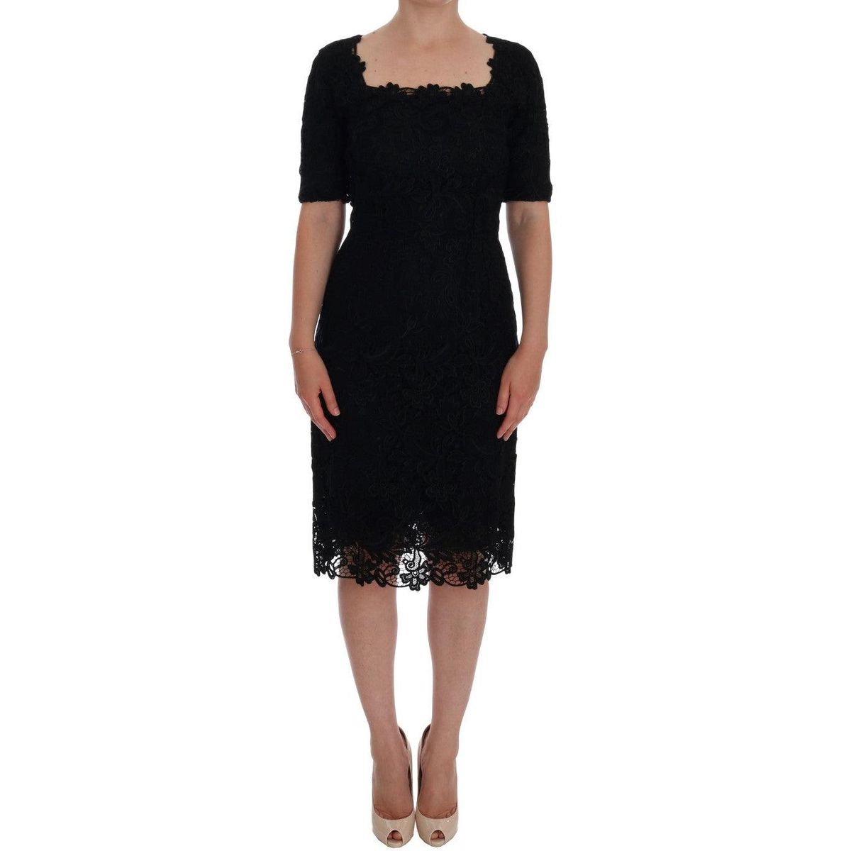 Dolce & Gabbana Elegant Black Knee-Length Sheath Dress