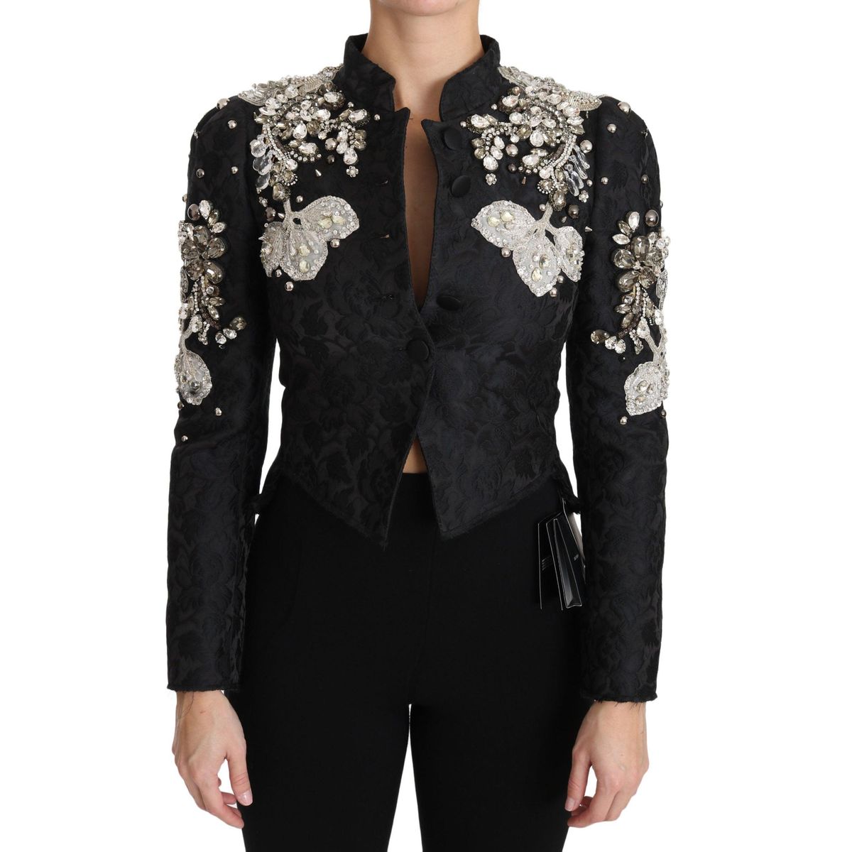 Dolce & Gabbana Elegant Black Silver Baroque Jacket