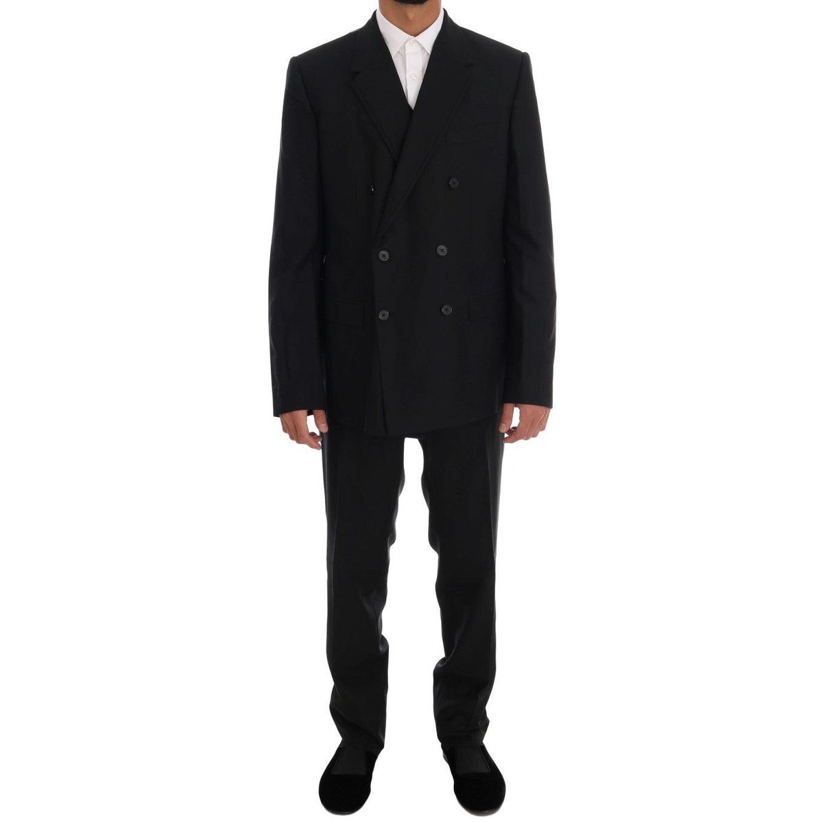 Dolce & Gabbana Elegant Black Wool Three-Piece Suit