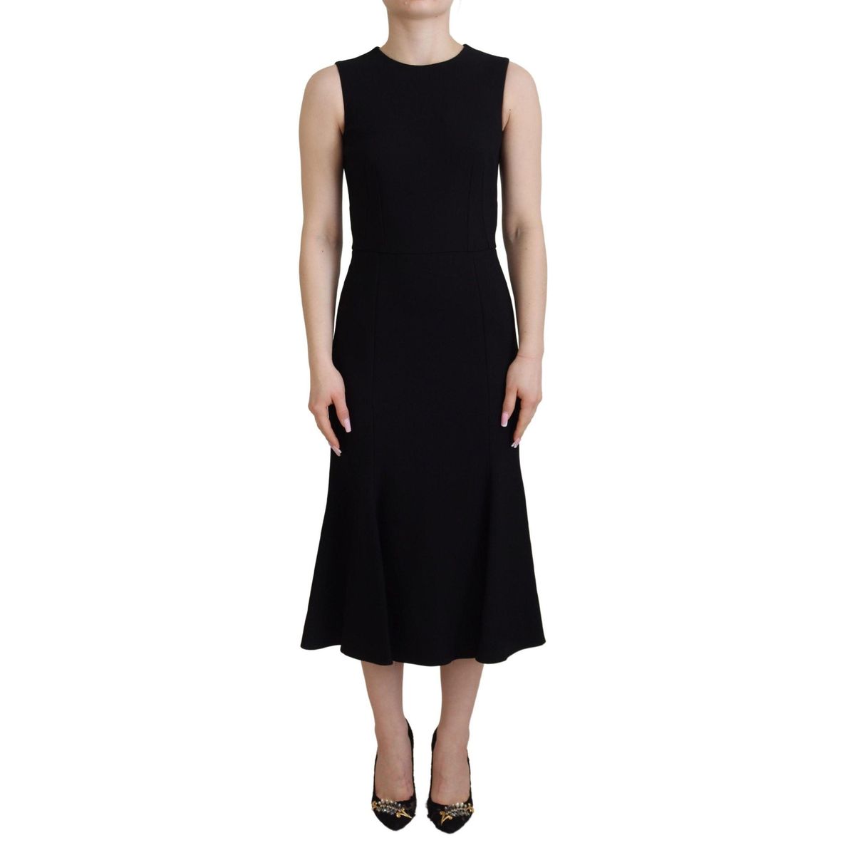 Dolce & Gabbana Elegant Fit and Flare Black Sheath Dress