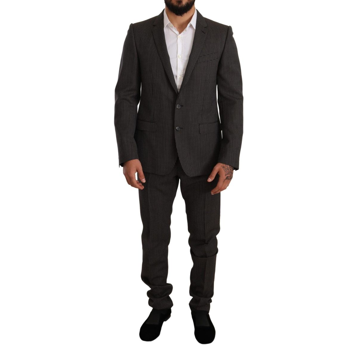 Dolce & Gabbana Elegant Gray Martini Woolen Suit Set