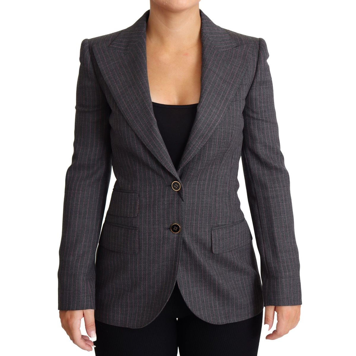 Dolce & Gabbana Elegant Gray Stretch Wool Blazer