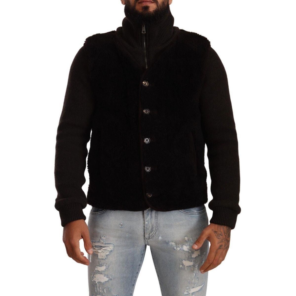 Dolce & Gabbana Elegant Leather Bomber Jacket