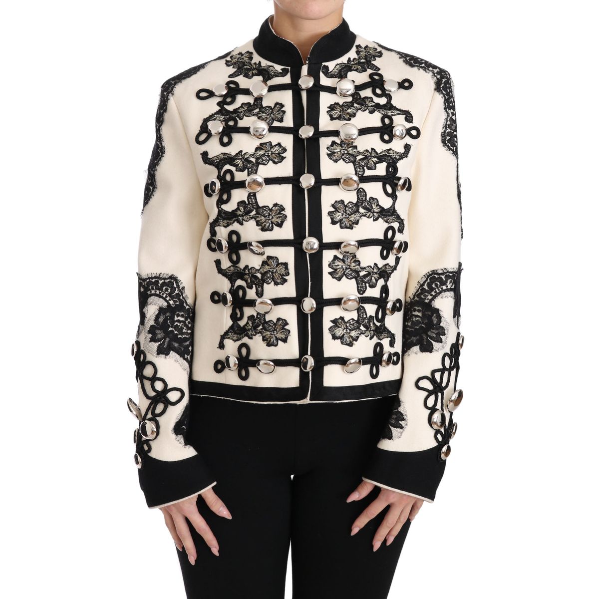 Dolce & Gabbana Elegant Off-White Baroque Jacket