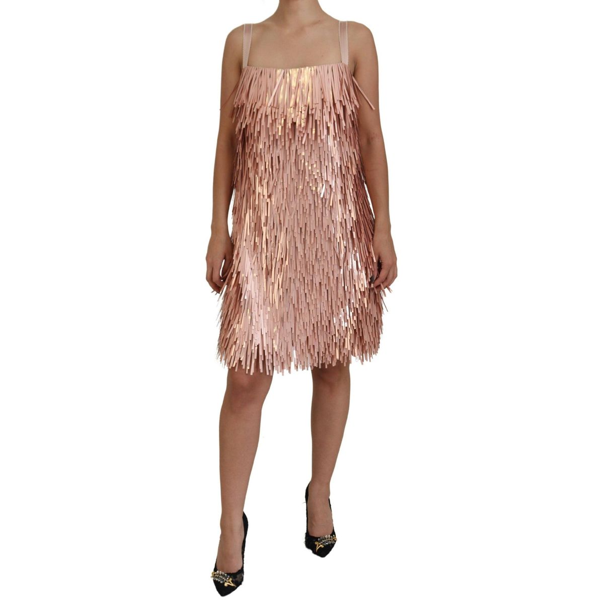 Dolce & Gabbana Elegant Pink A-Line Tinsel Dress