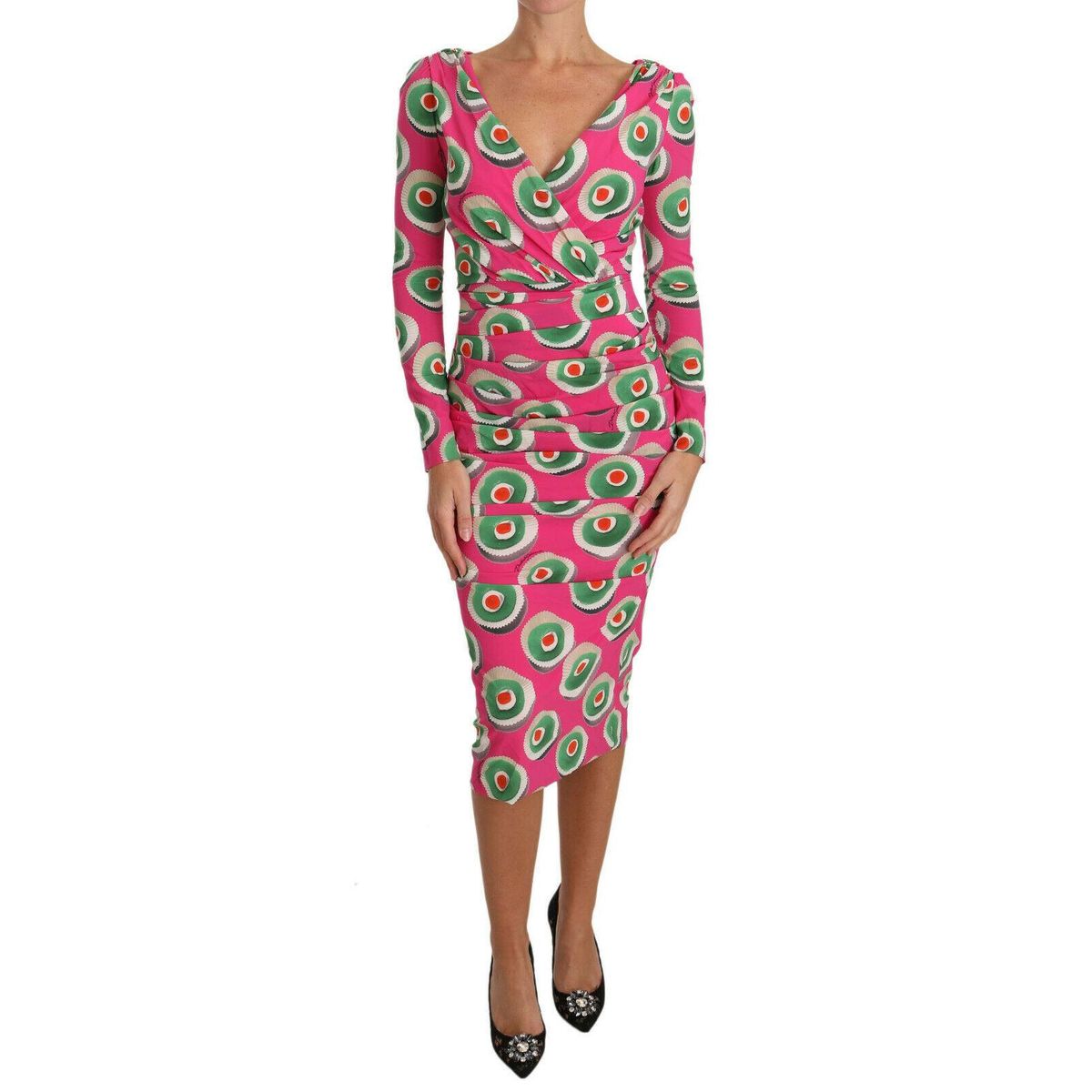 Dolce & Gabbana Elegant Pink Silk Sheath Bodycon Dress