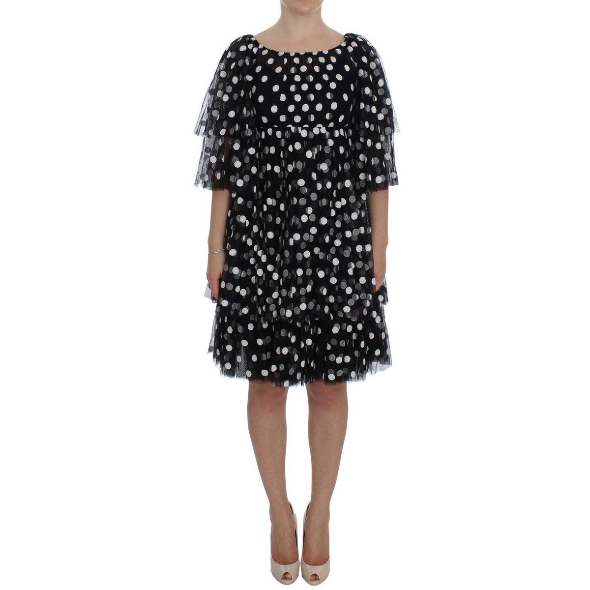 Dolce & Gabbana Elegant Polka Dotted Ruffled Dress