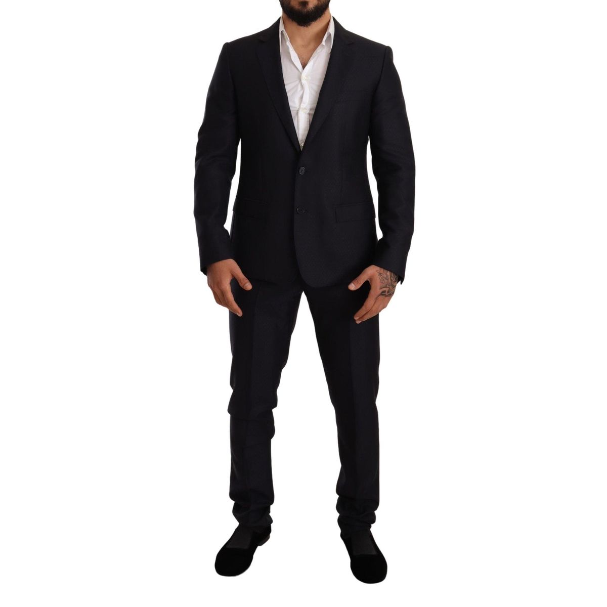 Dolce & Gabbana Elegant Slim Fit Jacquard Suit in Blue