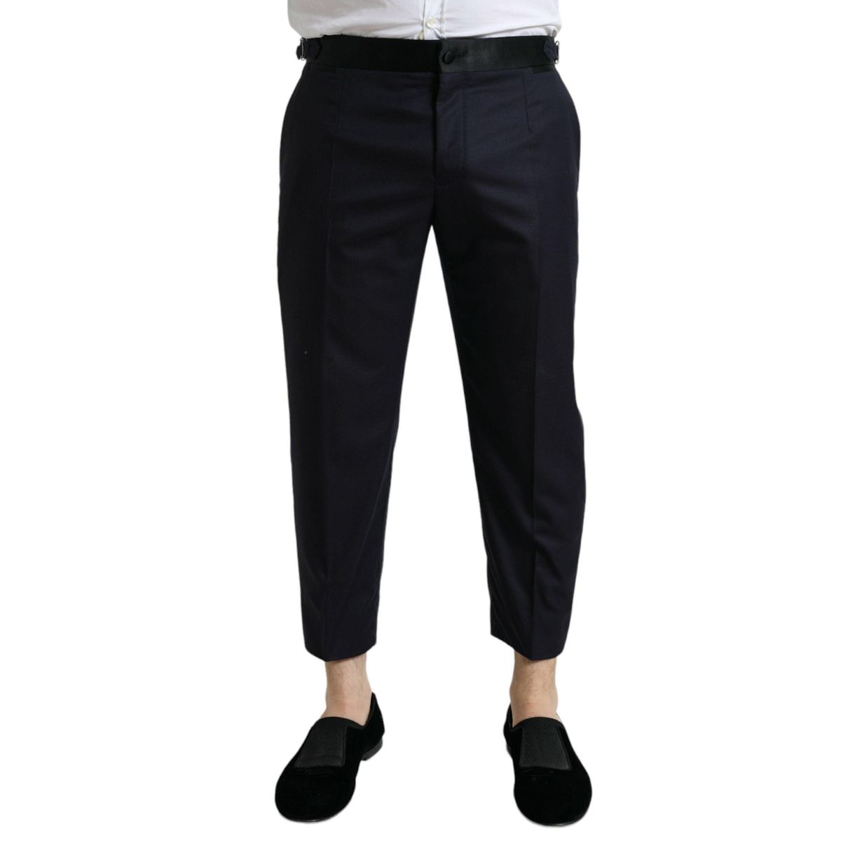 Dolce & Gabbana Elegant Wool-Silk Blend Cropped Dress Pants