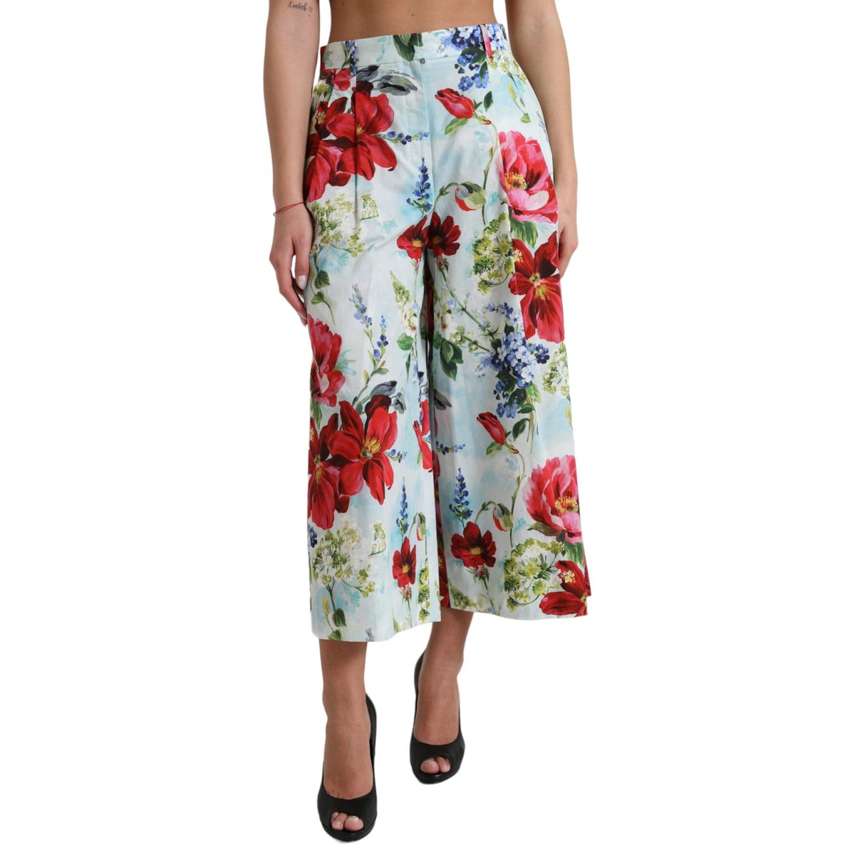 Dolce & Gabbana Floral High Waist Wide Leg Pants