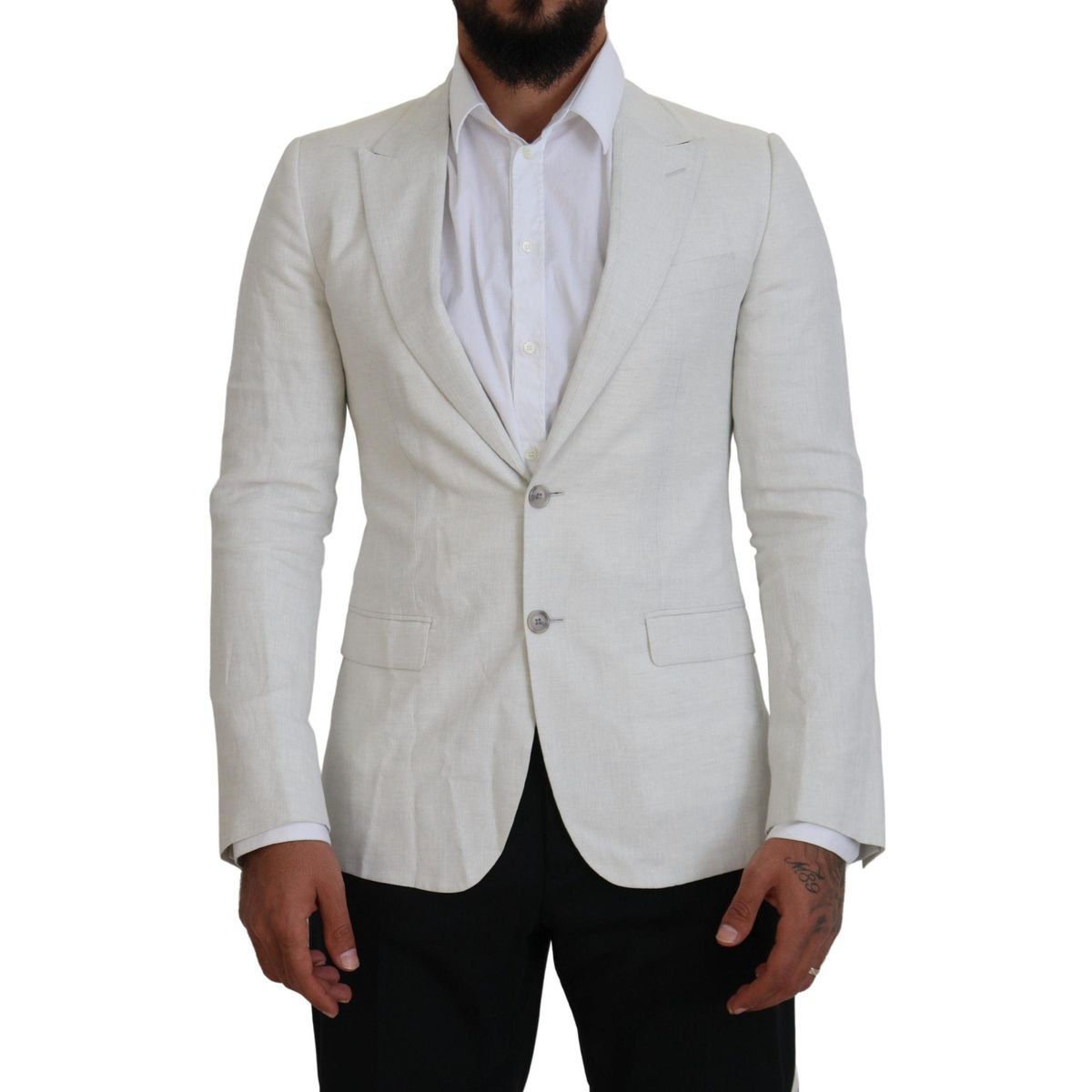 Dolce & Gabbana Hvid Slim Fit Blazer