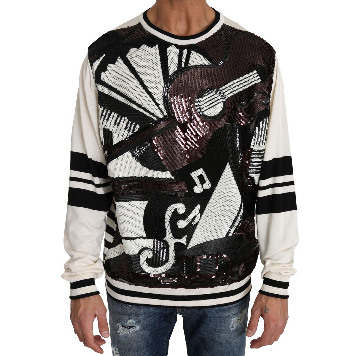 Dolce & Gabbana New York Jazz Sequined Silk Sweater