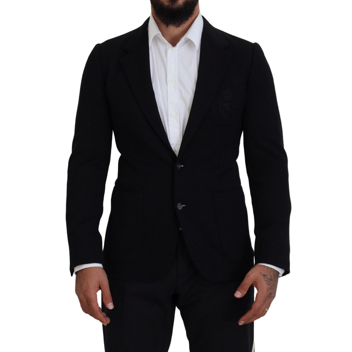 Dolce & Gabbana Sort Uld Slim Fit Blazer