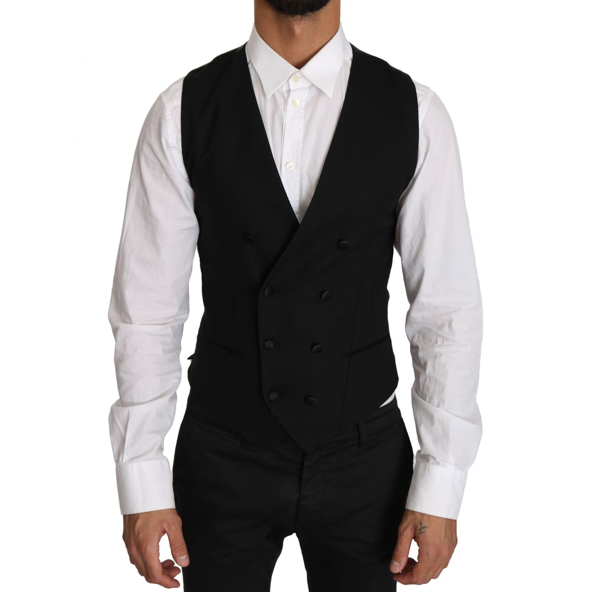 Dolce & Gabbana Sleek Double Breasted Slim Fit Wool Vest