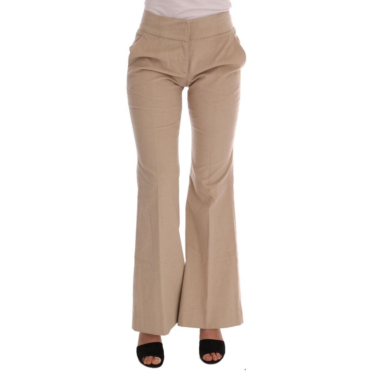 Ermanno Scervino Chic Beige Bootcut Flared Pants