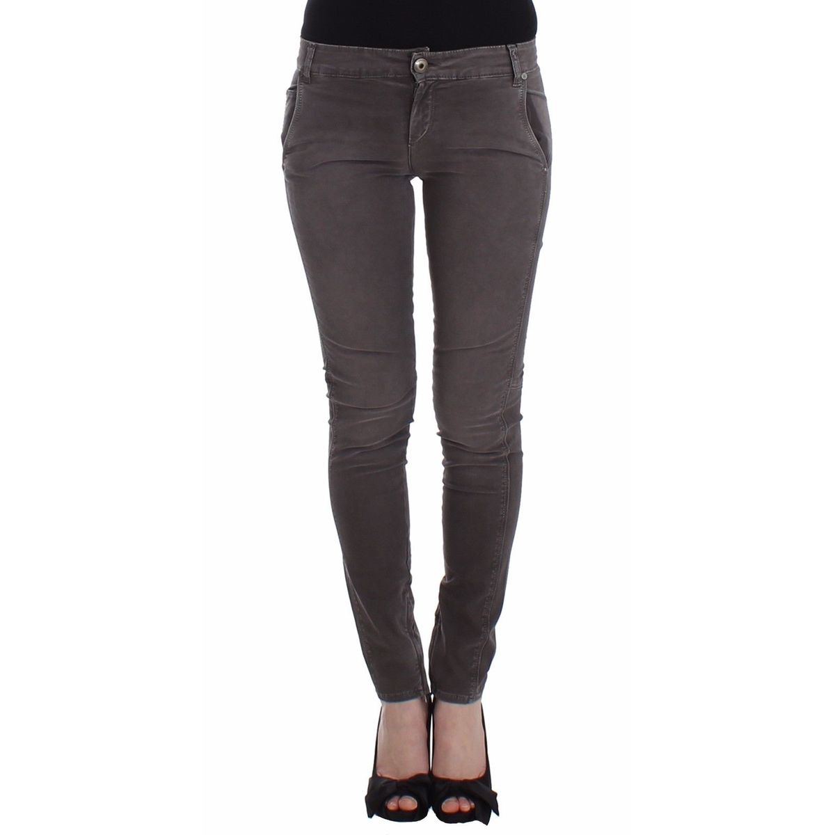 Ermanno Scervino Chic Gray Slim Leg Jeans - Elegance Meets Comfort