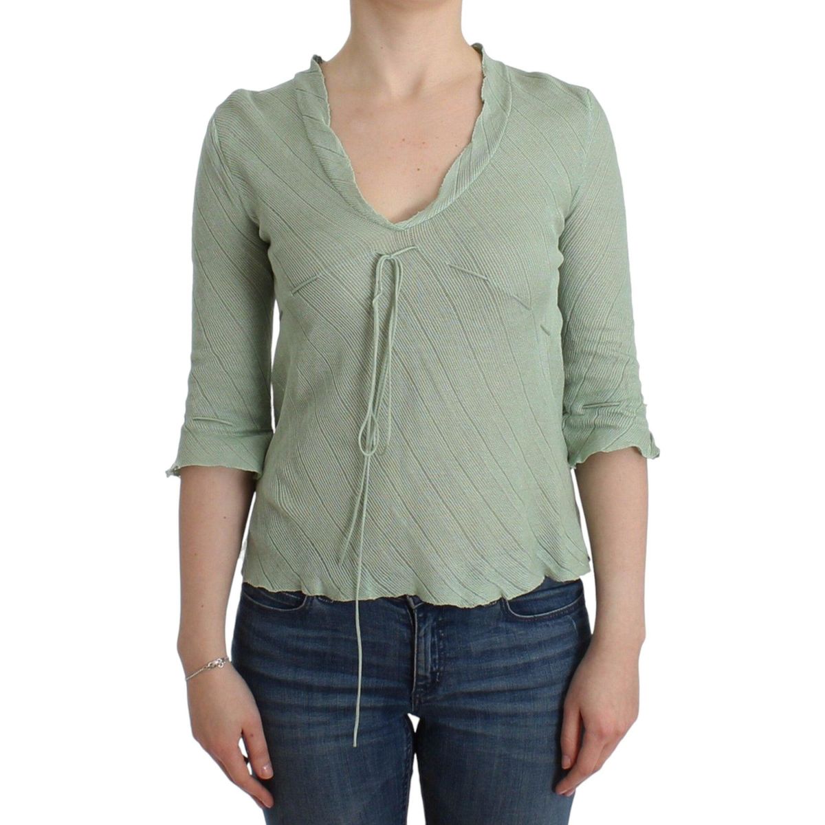 Ermanno Scervino Chic Green Knitted Top - Ethereal Elegance