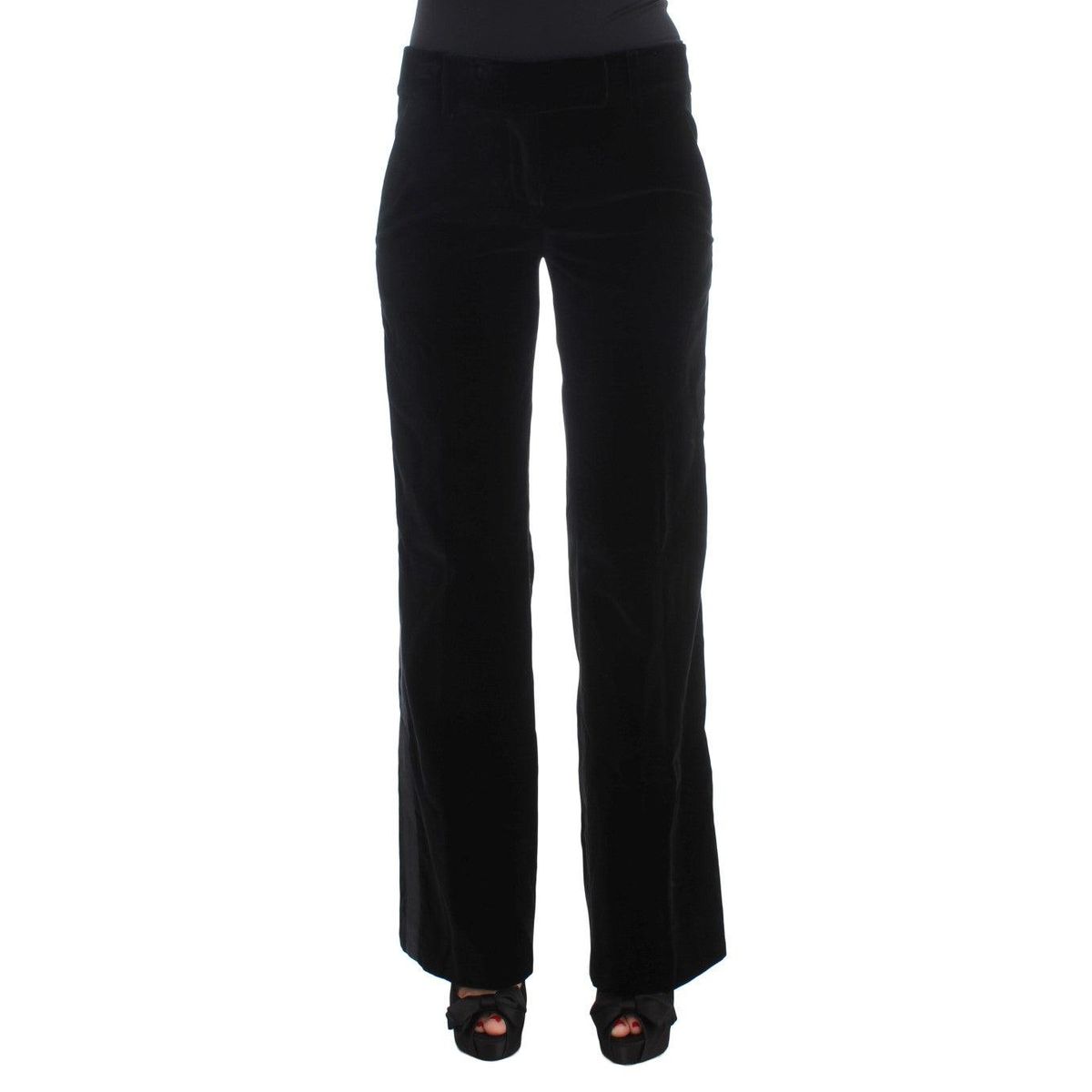 Ermanno Scervino Elegant Black Wide Leg Silk Blend Pants