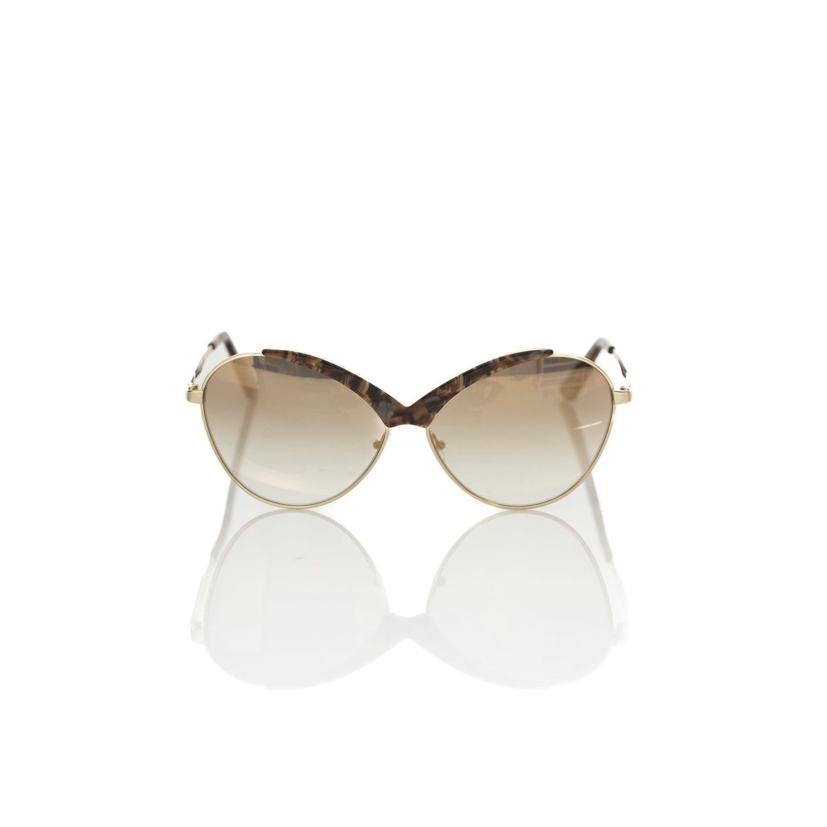 Frankie Morello Beige Metallic Dame Solbriller