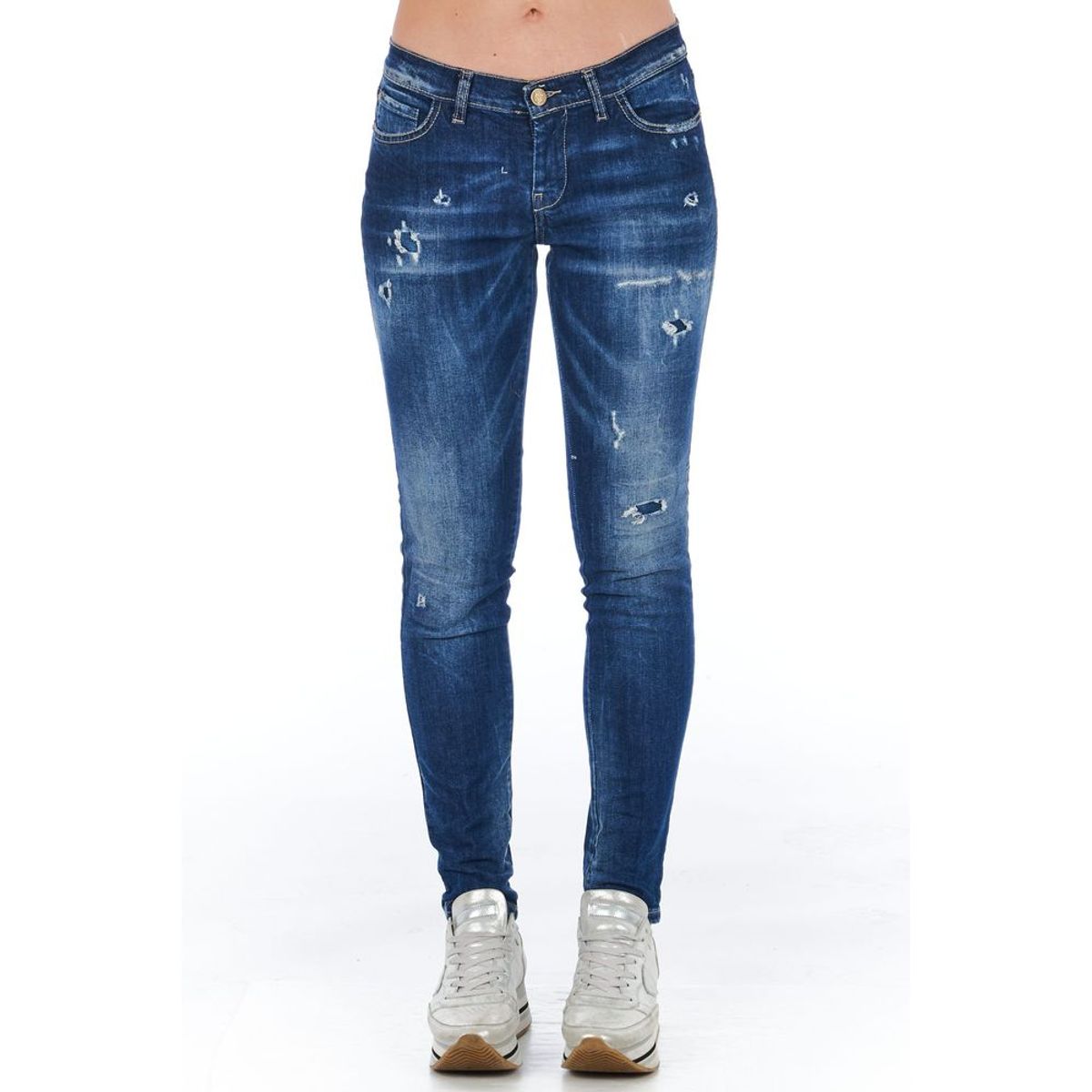 Frankie Morello Chic Worn Wash Skinny Denim Jeans