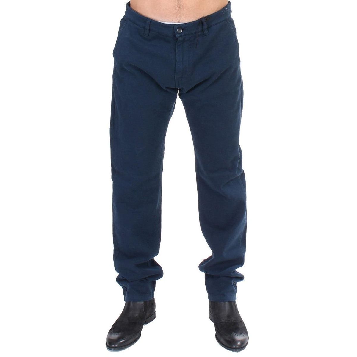 GF Ferre Elegant Blue Cotton Stretch Chinos