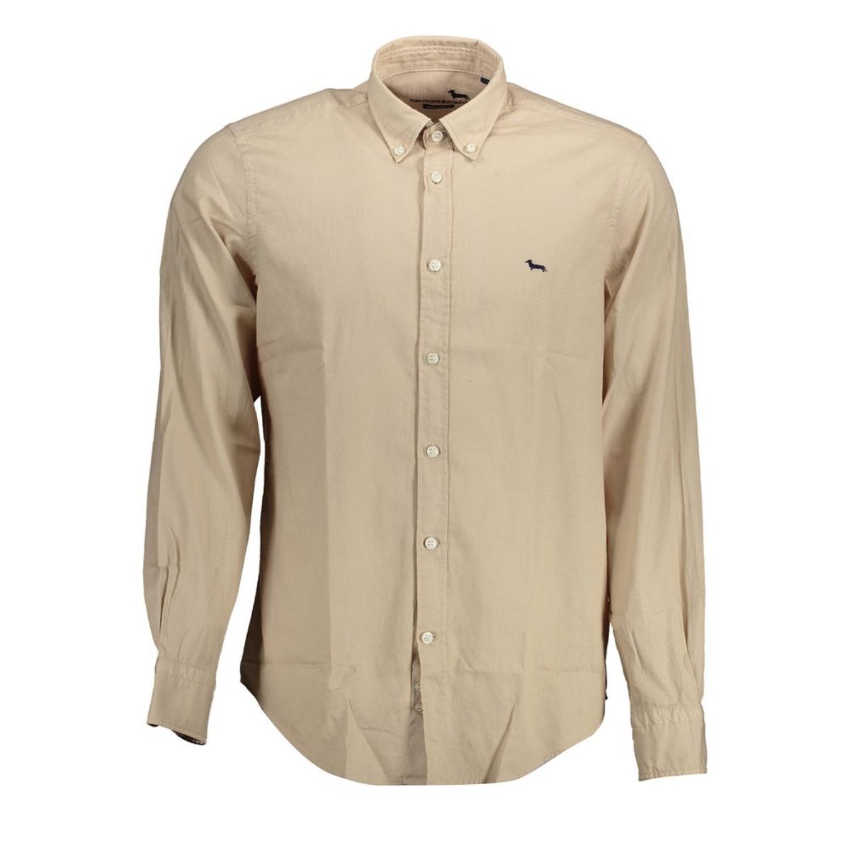 Harmont & Blaine Chic Beige Cotton Shirt with Contrast Details