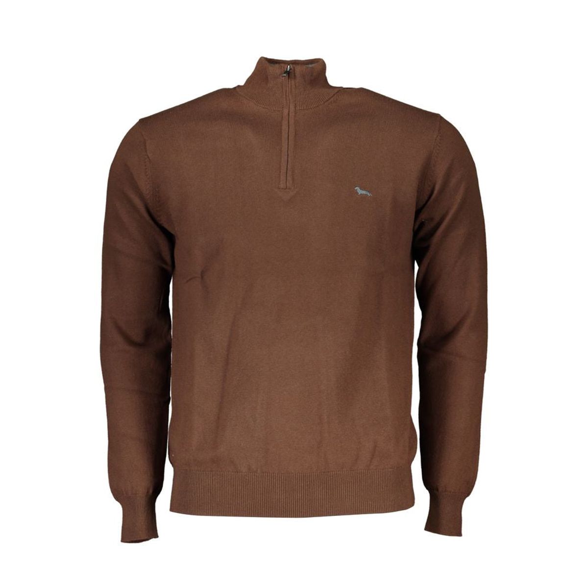 Harmont & Blaine Chic Brown Half-Zip Cotton Sweater