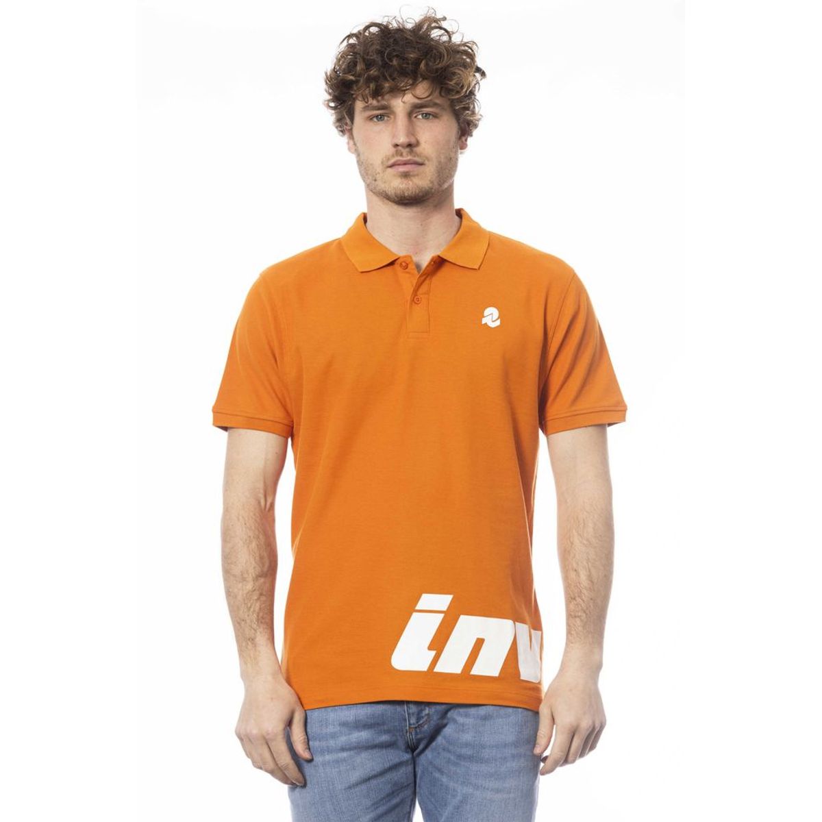 Invicta Elegant Orange Short Sleeve Polo for Herre