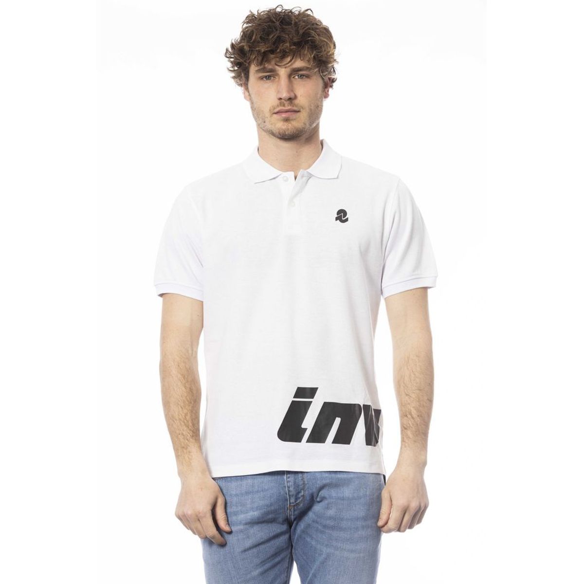 Invicta Elegant White Cotton Polo with Chest Logo