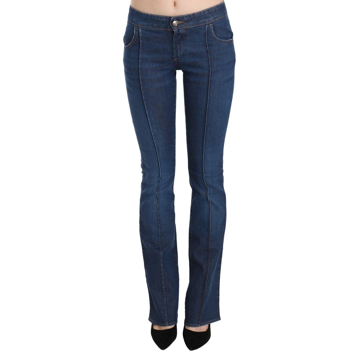 Just Cavalli Chic Blue Washed Boot Cut Denim Pants