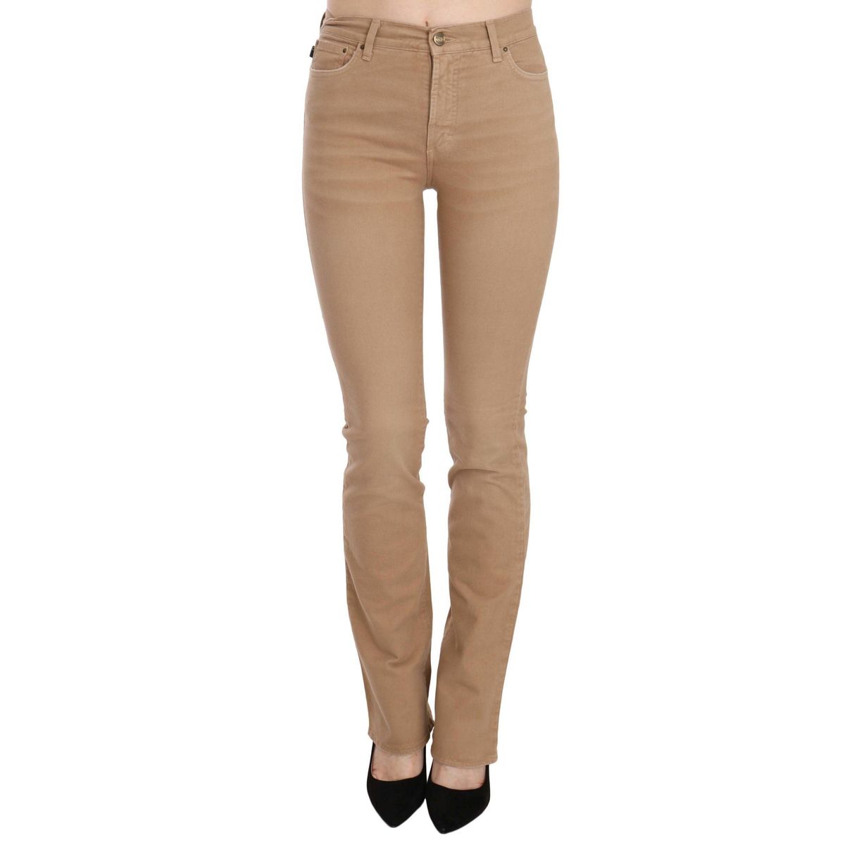 Just Cavalli Chic Brown Mid Waist Skinny Trousers