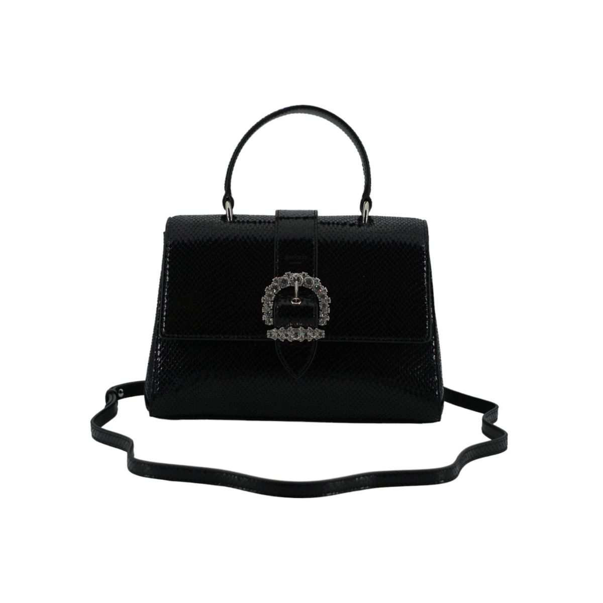 Jimmy Choo Black Leather Top Handle Shoulder Bag