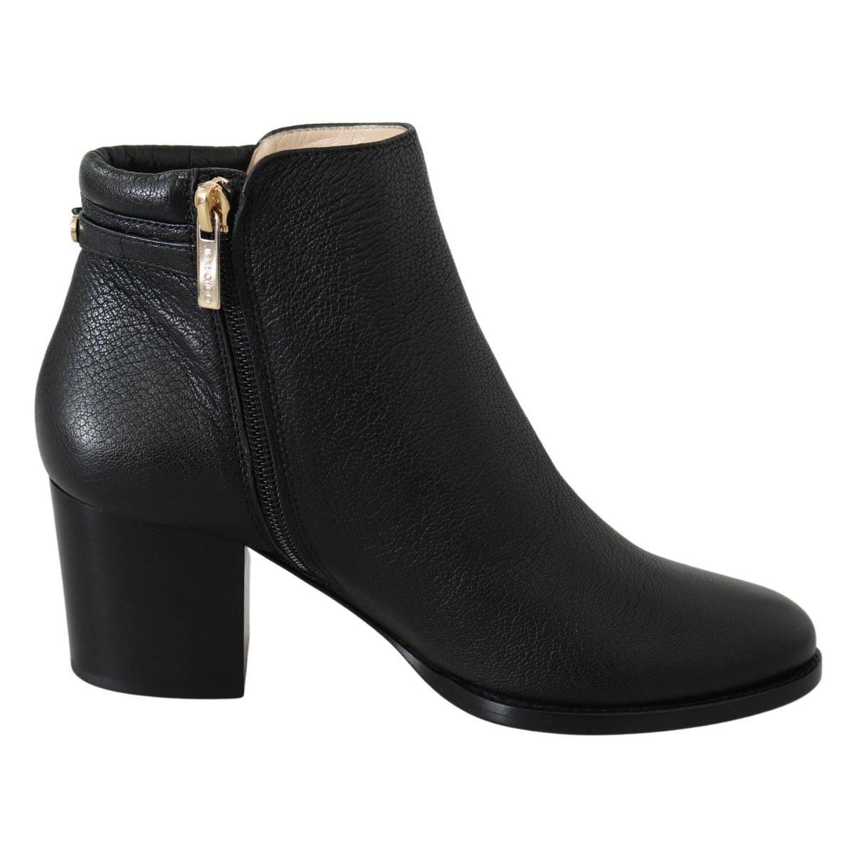 Jimmy Choo Elegant Black Leather Heeled Boots