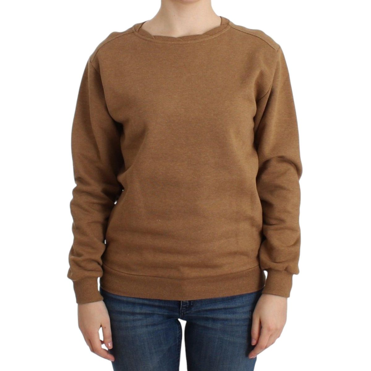 John Galliano Chic Brown Crewneck Cotton Sweater