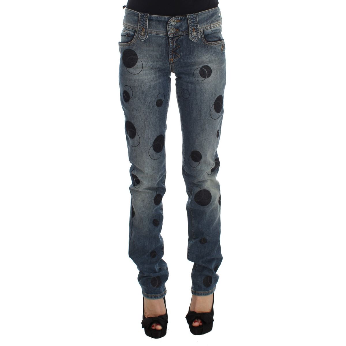 John Galliano Chic Slim Fit Bootcut Jeans in Blue Wash