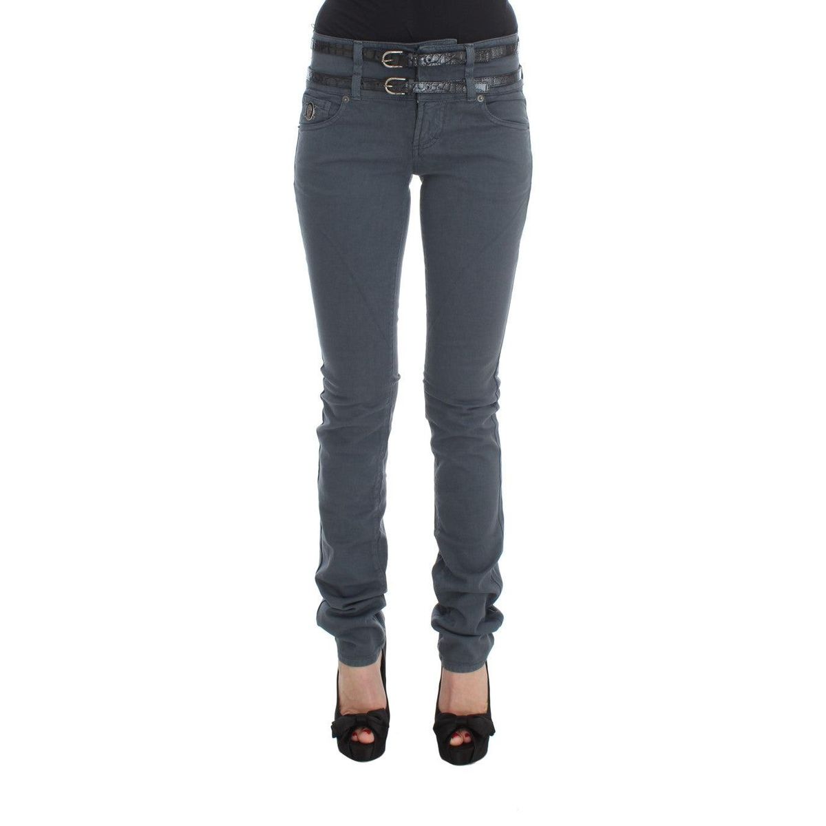 John Galliano Sleek Slim Fit Italian Jeans in Chic Blue