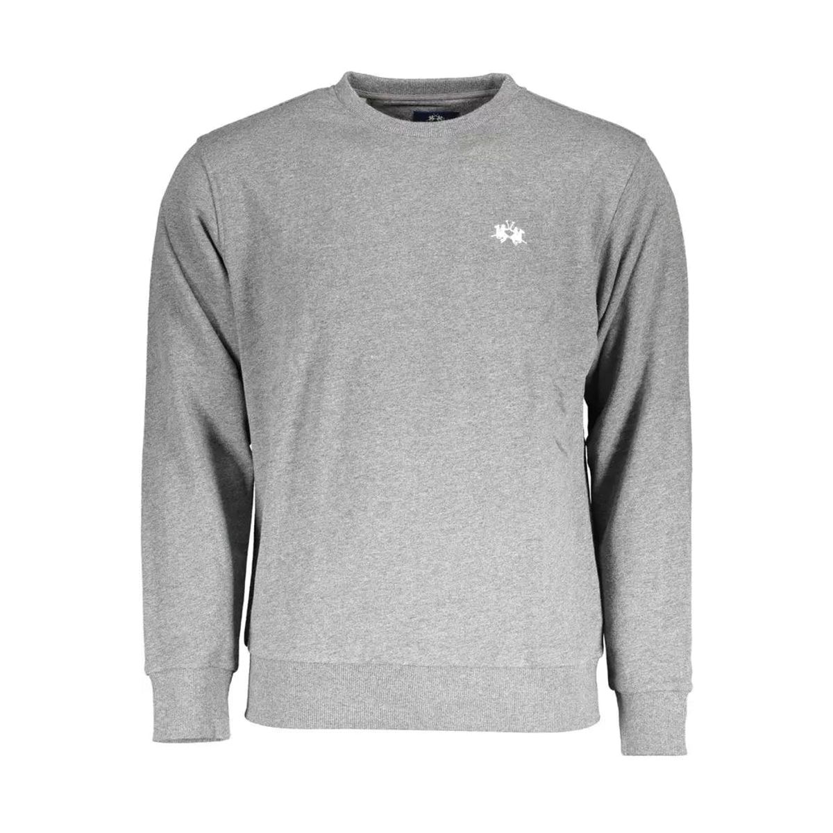 La Martina Gray Cotton Men Sweater