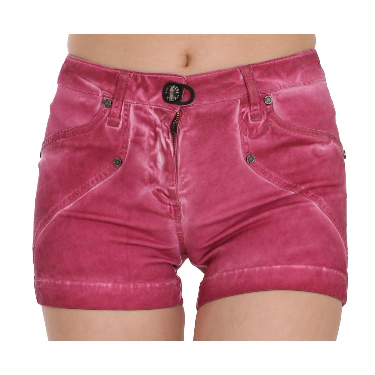 PLEIN SUD Chic Pink Washed Denim Shorts