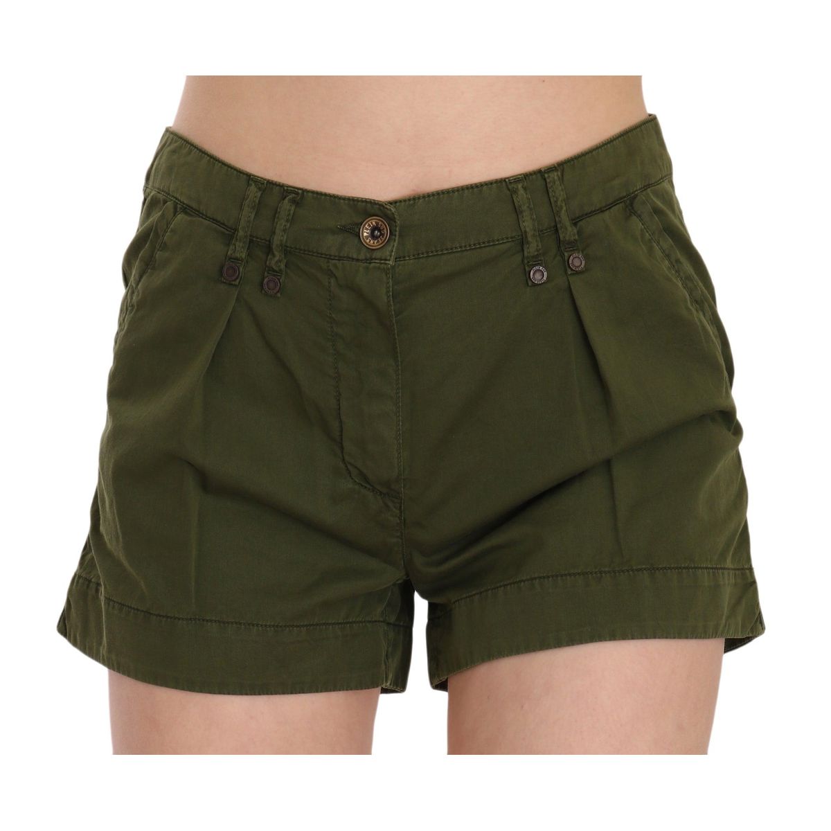 PLEIN SUD Emerald Mid Waist Cotton Shorts