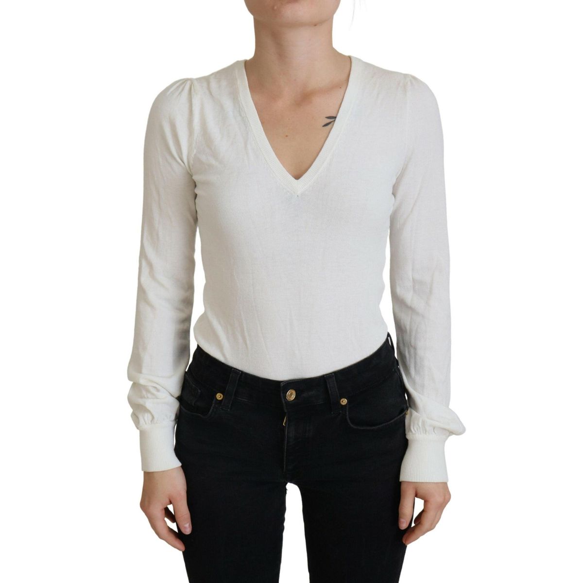 Patrizia Pepe Chic Ivory Casual Blouse