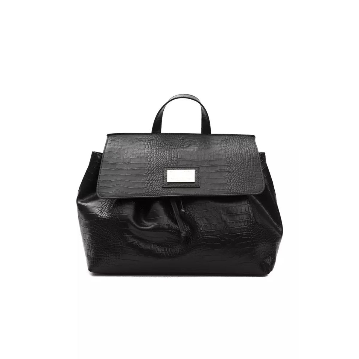 Pompei Donatella Black Leather Dame Handbag