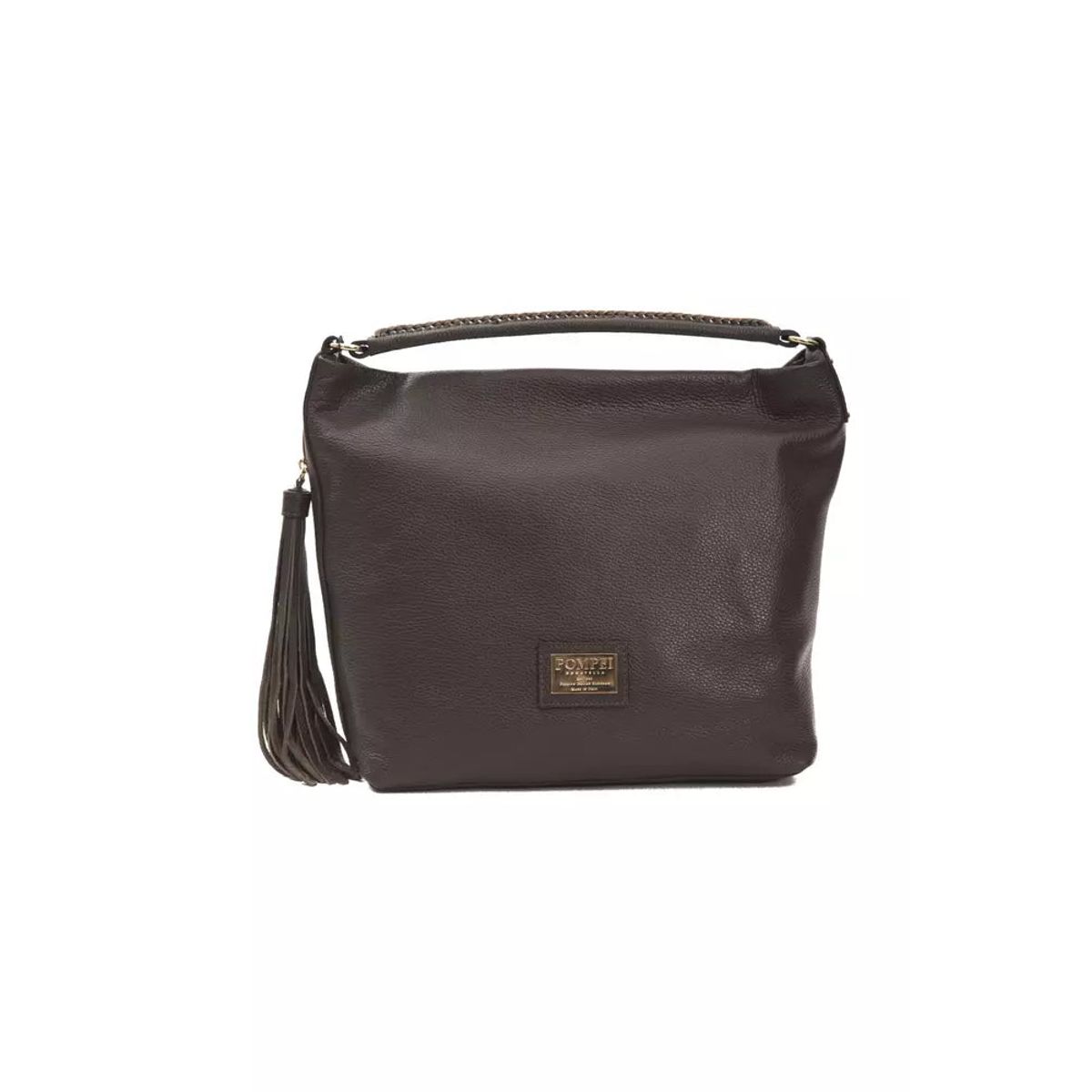 Pompei Donatella Brown Leather Dame Shoulder Bag