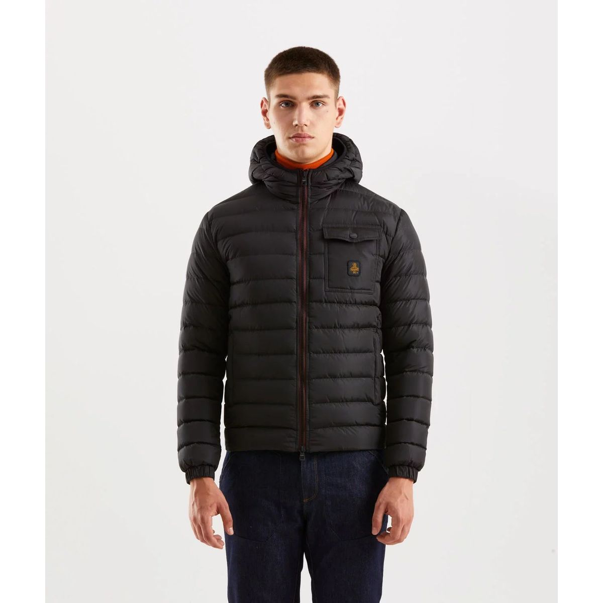 Refrigiwear Sleek Hooded Down Jacket with Pockets