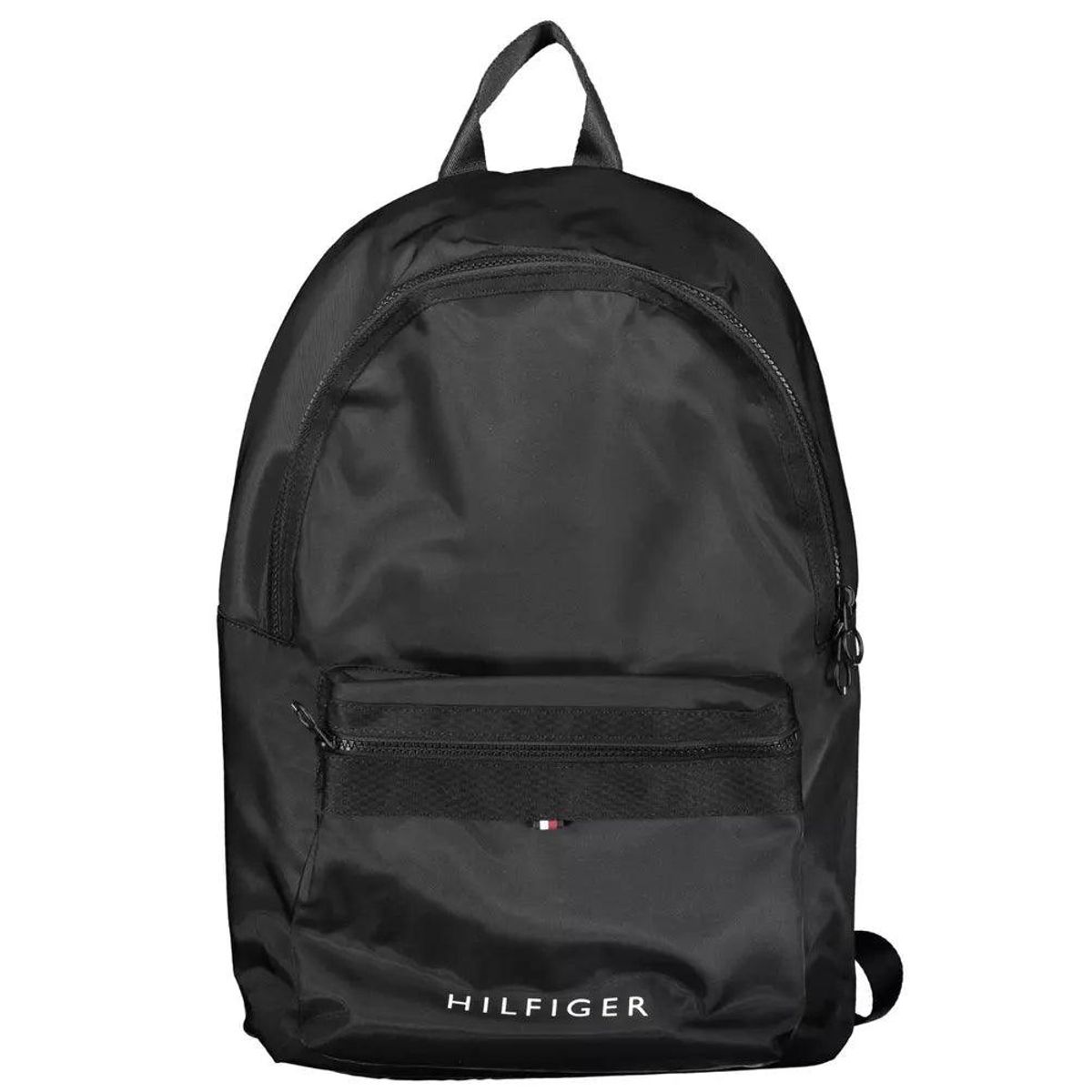 Tommy Hilfiger Black Polyester Men Backpack