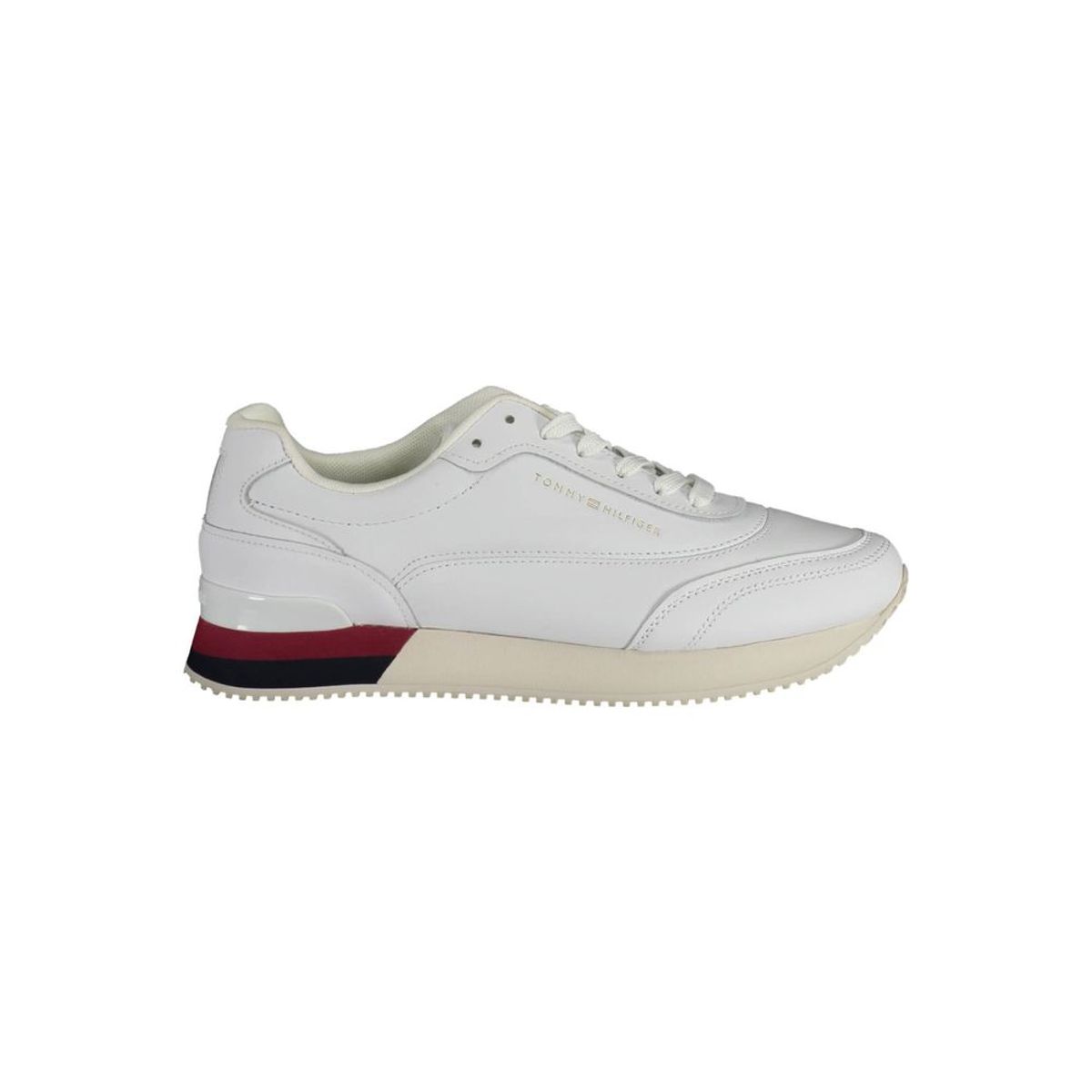 Tommy Hilfiger Chic White Lace-Up Sneakers with Logo Detail