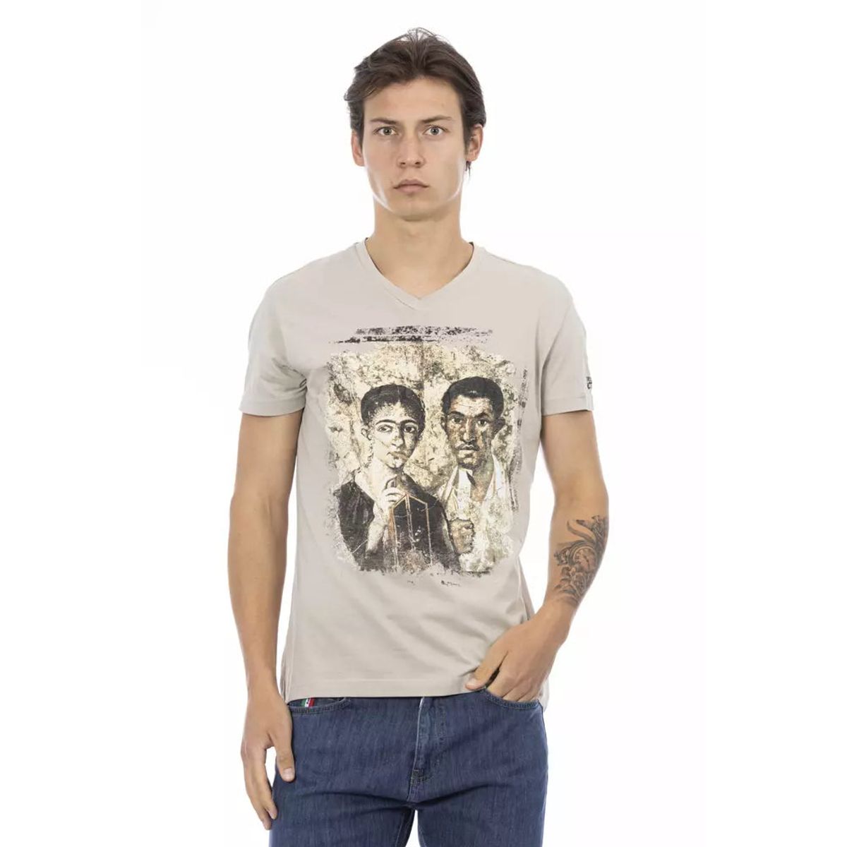 Trussardi Action Beige Bomuld T-Shirt