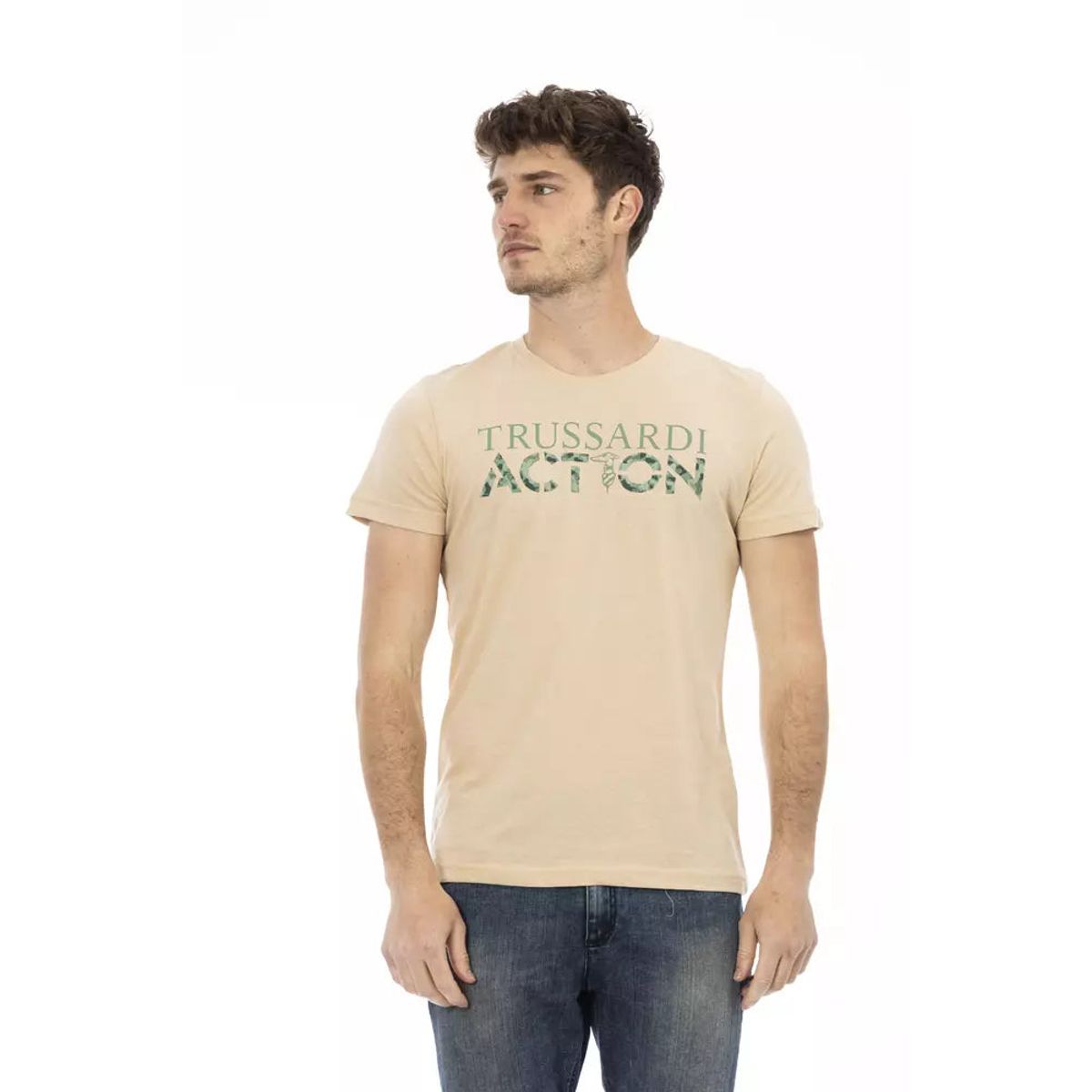 Trussardi Action Beige Bomuld T-Shirt