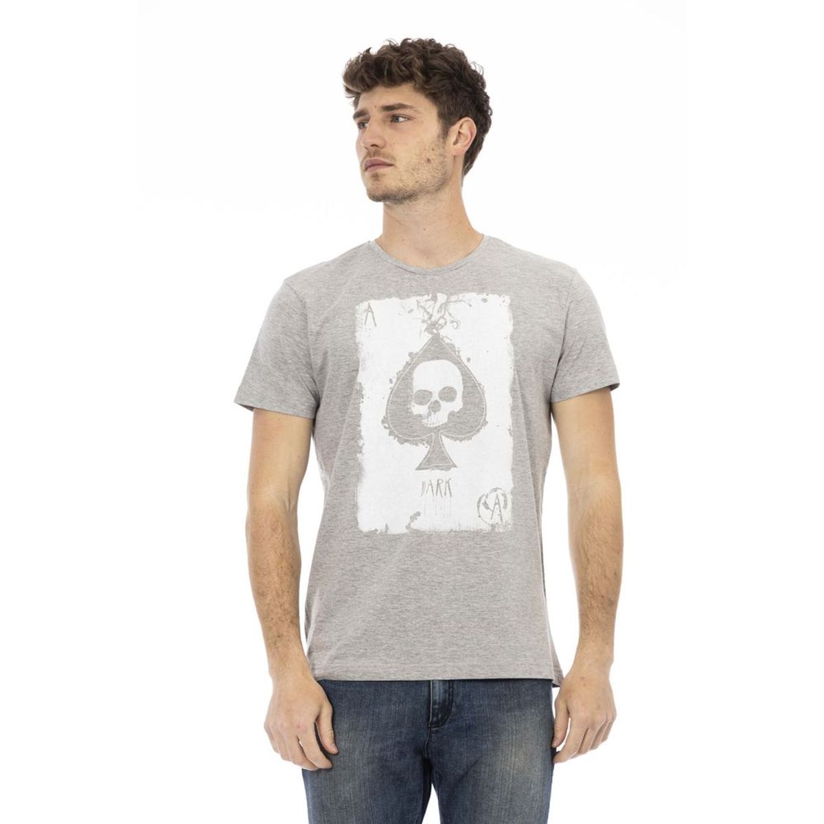 Trussardi Action Elevate Casual Chic with Sleek Gray Tee