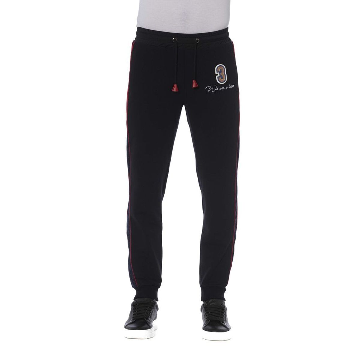 Trussardi Black Cotton Men Sports Pant