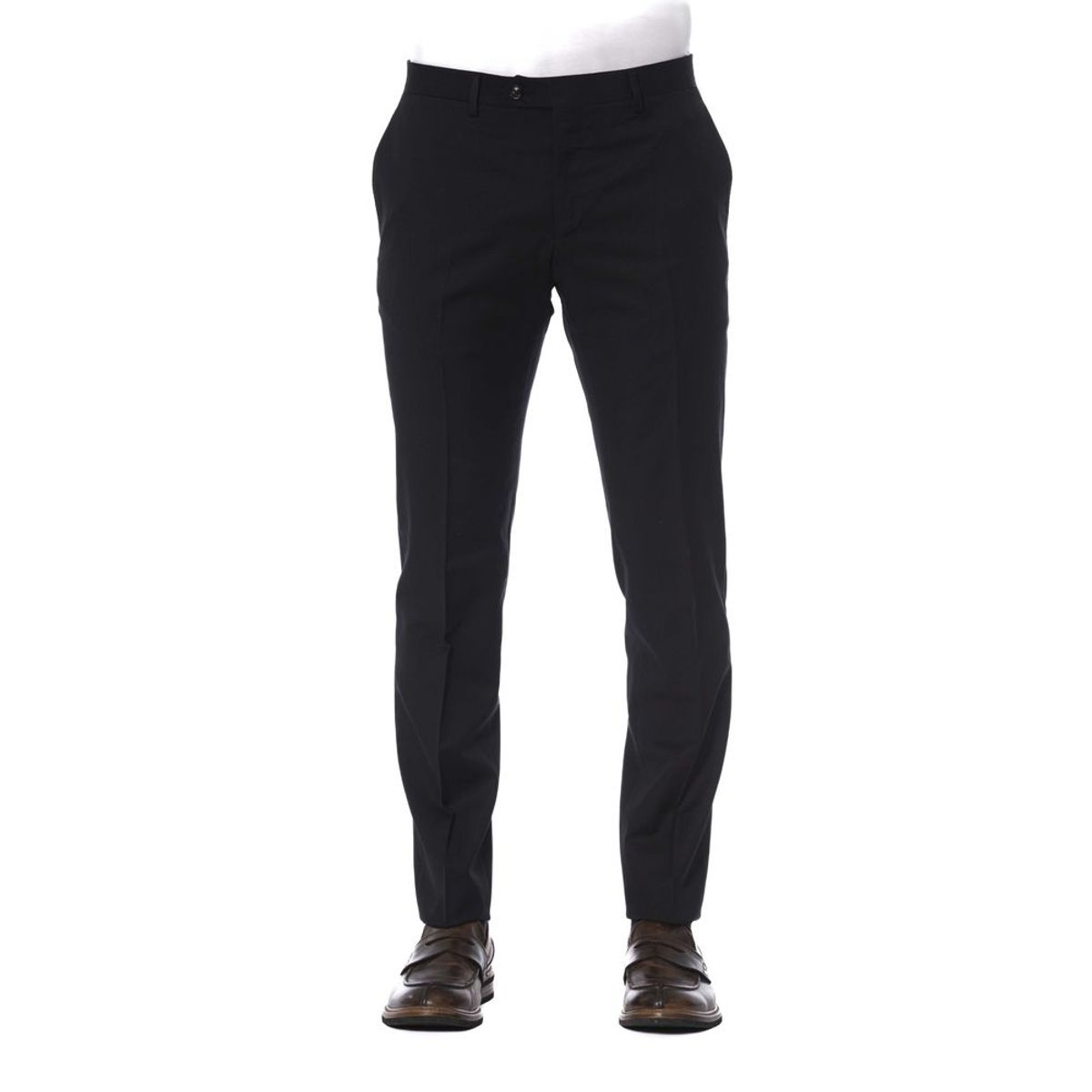 Trussardi Elegant Black Wool Trousers for Herre